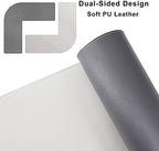 Chihein L-Shaped Desk Pad, Corner Desk Mat (49.2”+ 49.2”) x 15.7”, Computer Office Mouse pad Writing Table Pad for Home Office - Gray/White - Image 3