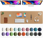 Aothia Faux Leather Desk Mat Mouse Pad, 63" x 17", Khaki by AothiaSimpleNaturalUnique