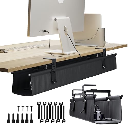 Ascrono Original Under Desk Cable Management Tray, Black, 40.6" by Ascrono