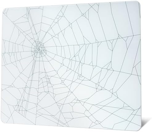 XVX Glass Mousepad for Gaming, White Spider Webs Hard Gaming Mouse Pad, Professional Large Mouse Mat 16.2" x 12.2", Special Glass Surface with Improved Precision and Speed by GMKWTL