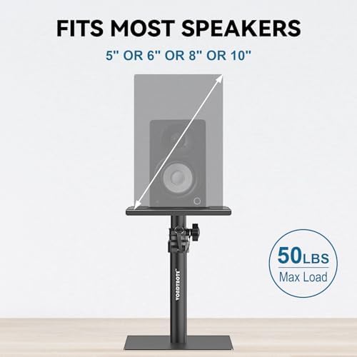 Vondynote Set of 2 Desktop Studio Monitor Speaker Stands Bookshelf Speaker Stands - Image 3