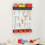 TORACK Metal Pegboard with Accessoreis for Garage Wall, Tool Organizer Pegboard with Hooks, Wall Mounted Bins/Shelf, Tool Storage Peg Board for Wall(Grey) - Image 2