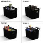 ORGIDOL 10 Pack Black Plastic Storage Bins, Storage Container for Organizing, Storage Boxes with Handle for Shelves, Cute Organizer Bins for Craft, Snacks, Pantry, Cabinet, 9.69x6.7x5.7 inch - Image 5