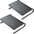 HUANUO Monitor Riser for Desk, Laptop Stand with Vented Steel Shelf, 2 Pack by HUANUO