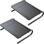 HUANUO Monitor Riser for Desk, Laptop Stand with Vented Steel Shelf, 2 Pack by HUANUO