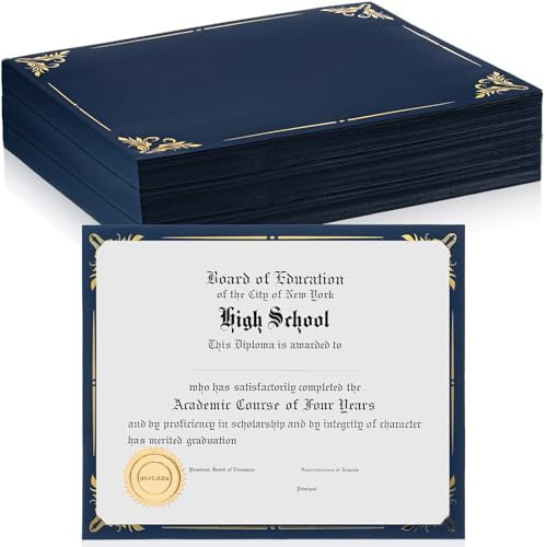 Fainne Certificate Holder Foil Border Bulk 8.5 x 11 Inch,70 Pcs by Fainne
