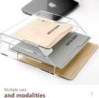 Wall Hanging File Folder Organizer for Desk, 3-Tier Acrylic Magazine Rack Wall Mount File Holder, Clear Paper Document Office Organizer - 1 Pack - Image 5