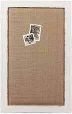 SOFE 18x29 White Linen Bulletin Board, Farmhouse Wood Frame Decor - Image 2
