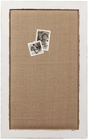 SOFE 18x29 White Linen Bulletin Board, Farmhouse Wood Frame Decor - Image 2