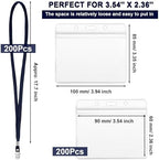 Marspark 4"x3" Name Badge Holder with Lanyard Bulk, Dark Blue, 200 Sets - Image 2