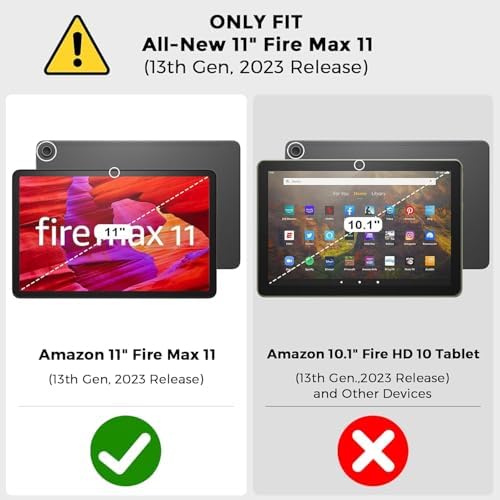 Case for Amazon Kindle Fire Max 11 (13th Generation, 2023 Release) 11 ", Embossed Premium PU Leather Shockproof Stand Case with Card Slot & Pen Holder for Kindle Fire 11 Tablet - Image 2