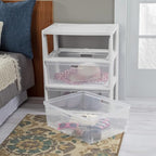 2Pack,3-Drawer Storage Tower, Wide Plastic Organizer with Removable Bins - Image 4