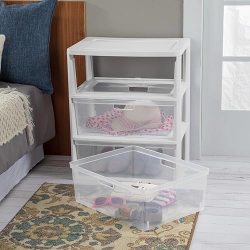 2Pack,3-Drawer Storage Tower, Wide Plastic Organizer with Removable Bins - Image 4