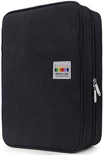YOUSHARES Big Capacity Colored Pencil Case - 300 Slots large Pen Case Organizer with Multilayer Holder for Prismacolor Colored Pencils & Gel Pen (Black) by YOUSHARES