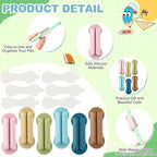 Sherr 48 Pack Adhesive Silicone Pencil Holders Bulk for Desk,Wave,Morandi - Image 3