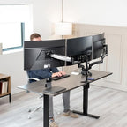 VIVO Triple Pneumatic Monitor Mount for 3 Screens up to 32 inches, Fully Adjustable, Heavy Duty Desk Stand with C-Clamp, Black, STAND-V300G - Image 2