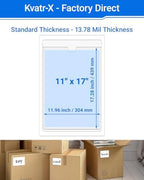 40 PCS Clear Self Adhesive Plastic Label Pockets, Top Loading Business & Library Index Card Holders, Peel and Stick Sleeves for Storage Bins, Totes, Binders and Drawers (11 x 17 Inch) - Image 2