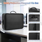 Fireproof Document Safe Box Hard-shell, with Lockable Zipper, 13 Pockets, Waterproof for Important Papers Binder, Fire/Water Resistant File Box for Travel, Home & Office, Organizer for Passport, Cards - Image 4