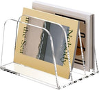 HeZone Desk File Organizer,3-Section Vertical File Folder Holder,Clear by HeZone