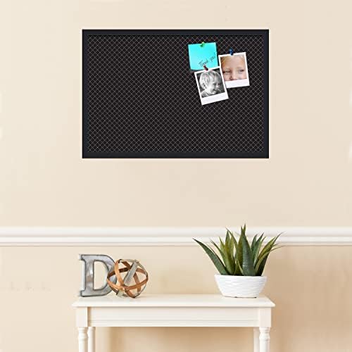 PinPix 30x20 inch Cork Bulletin Board. This Decorative Framed Pin Board Comes with Diamond Pattern in Black Design and Satin Black. Ideal for Home, Office Decor or School (PinPix-120) - Image 2