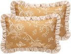 ISAENNE Designer Linen Throw Pillow Cover,Set of 2,20"x12"-Cornucopia D by Isaennehomedecoration