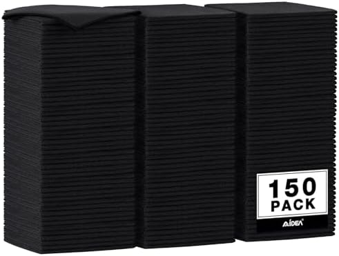 AIDEA Microfiber Cleaning Cloth Black 150PK,Cleaning Rags Shop Towel 12×12" by AIDEAHOME