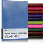 Gallery Leather Desk Hourly Weekly Planner 2026-2027 Acadia Hydrangea by GalleryLeather