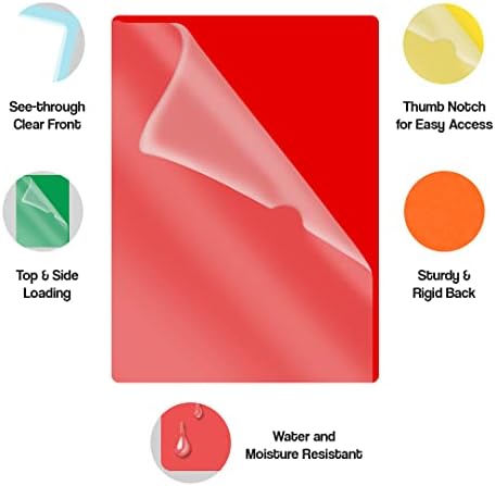 Assorted Color Vinyl Folders, Heavy Duty Plastic Folders with Clear Front Pocket, Doctor Stuff, Letter Size L-Type Document Holder for Home, Office and Medical, Pack of 50 - Image 4