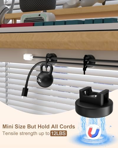 125 Pcs Magnetic Cable Zip Tie Mounts, Magnetic Cable Ties (25 Pcs Multipurpose Magnets & 100 Pcs Releasable Zip Ties) Magnetic Wire Holder for Home Office Electrical Wire Management - Image 4