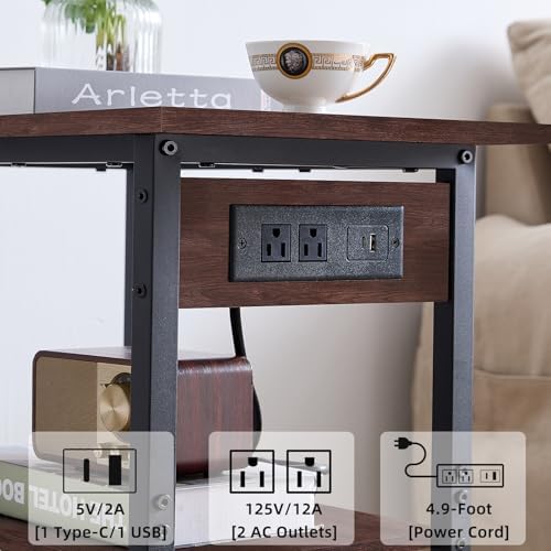 Lerliuo 3-Tier Printer Stand with Charging Station, Rolling Printer Table - Image 4