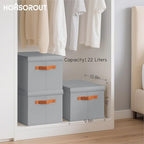 Homsorout Storage Bins with Lids - Fabric Storage Baskets for Shelves, 8 Pack Foldable Decorative Boxes with Handles, Stackable Organizer Bins for Home, Nursery, Dorm, Grey - Image 3