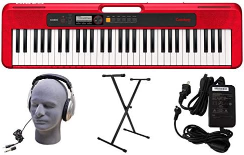 Casio CT-S200RD PPK 61-Key Premium Keyboard Pack with Stand, Headphones & Power Supply, Red by Unknown