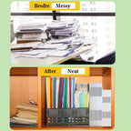 12 Pcs Clear Paper Storage Box, Grey, 12.4 x 9.84 x 1.18 Inches - Image 6