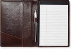HISCOW Slim Leather Junior Padfolio, 5x8 Notepad Cover, Veg-Tanned Coffee by HISCOW