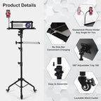 Tossbiss Laptop Tripod on Wheels with 2 Shelves - Image 6