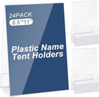 Vicenpal Clear Name Tent Holders Desk Sign, 8.5" X 11", 24 Pcs by Vicenpal