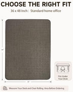Funwheat Woven Office Chair Mat for Hardwood Floor, 36 x 48 in, Espresso - Image 2