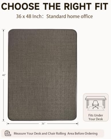 Funwheat Woven Office Chair Mat for Hardwood Floor, 36 x 48 in, Espresso - Image 2