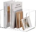 SANRUI Acrylic Desk Magazine File Holder, Clear,4 Vertical Compartments by SANRUI