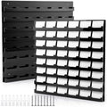 Geelin 1 Pcs Acrylic Business Card Holder Wall Mount Black Business Card Display Holder with Hanging Hardware Vertical Sticker Display Rack Organizing Stand for Office Home (48 Pockets) by Geelin