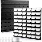 Geelin 1 Pcs Acrylic Business Card Holder Wall Mount Black Business Card Display Holder with Hanging Hardware Vertical Sticker Display Rack Organizing Stand for Office Home (48 Pockets) by Geelin