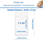 Origin-Joy 35 PCS Self Adhesive Index Card Pockets with Top Open, Clear Plastic Label Holder for Cards of Note, Library and Business, Adhesive Label Pockets & Card Holder (2 x 3.5 inch) - Image 2