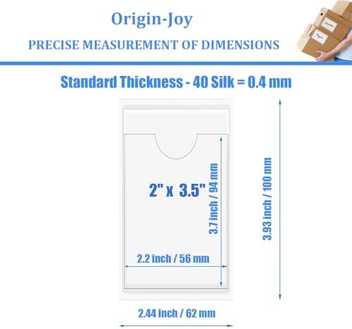 Origin-Joy 35 PCS Self Adhesive Index Card Pockets with Top Open, Clear Plastic Label Holder for Cards of Note, Library and Business, Adhesive Label Pockets & Card Holder (2 x 3.5 inch) - Image 2
