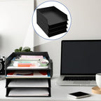 Wenqik Black Letter Trays Stackable, 6 Pcs Plastic Desk Organizer - Image 5