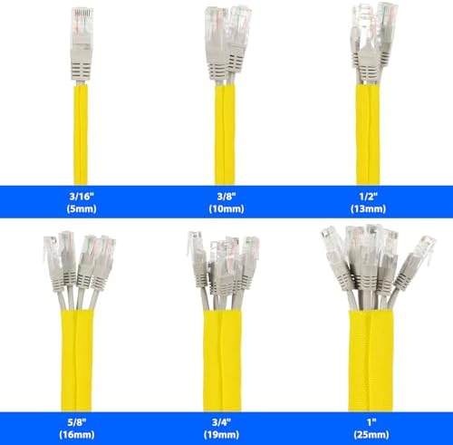 Split Wire Loom, 20ft Automotive Cable Protector Sleeve, Flexible Braided Cable Sleeves High Temperature Cable Management (Yellow, 1") - Image 2