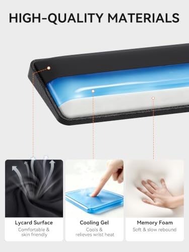 Cooling Gel Wrist Rest Set, Full-Size Keyboard & Mouse Wrist Support Pad - Image 4