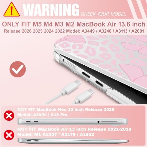 May Chen for M5 MacBook Air 13.6 Inch Case 2026 2025 2024-2022 Release M5 A3449 M4 A3240 M3 A3113 M2 A2681, Plastic Hard Shell Case for MacBook Air 13.6" with Retina Display, Bow P947 - Image 2