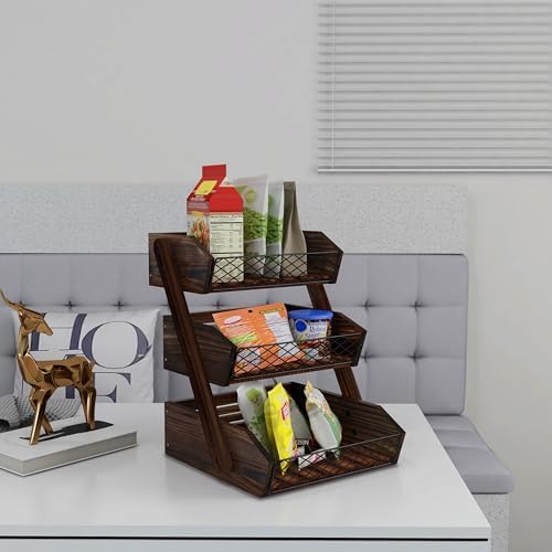 Dorhors Fruit Basket for Kitchen Counter Organizer,Fruit Bowl Stand Storage - Image 4