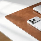 Nekmit Leather Desk Blotter Pad 34 x 17 Inches, Flat, Non-Slip, Waterproof, Brown - Image 3