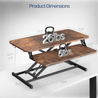 VIVO Rustic Vintage Brown 32 inch Standing Desk Riser, DESK-V000SN - Image 3